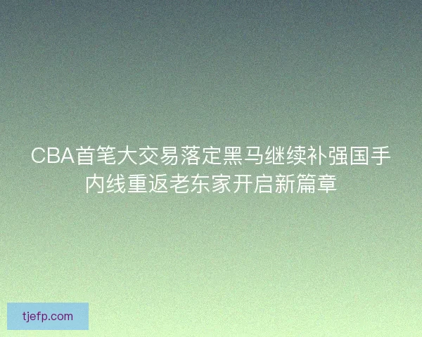 CBA首笔大交易落定黑马继续补强国手内线重返老东家开启新篇章