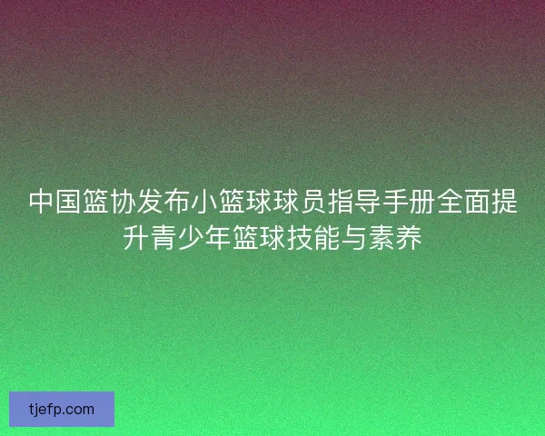 中国篮协发布小篮球球员指导手册全面提升青少年篮球技能与素养
